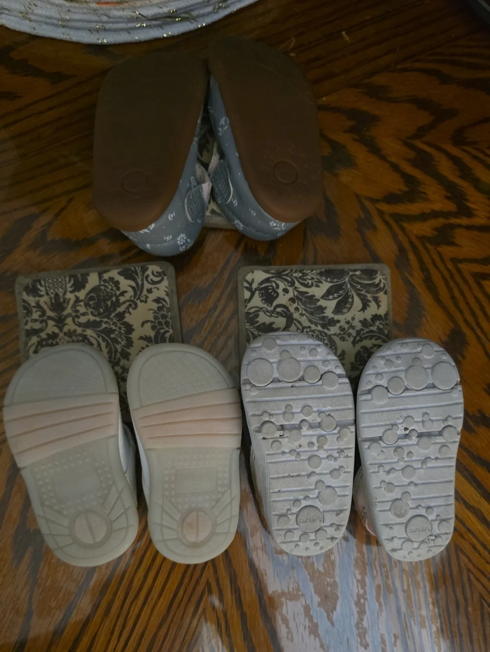 Trio Of Baby Shoes Sz 2 And 2.5